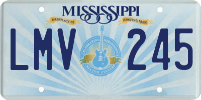 MS license plate LMV245