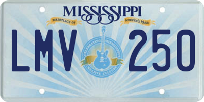 MS license plate LMV250