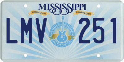 MS license plate LMV251