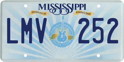 MS license plate LMV252