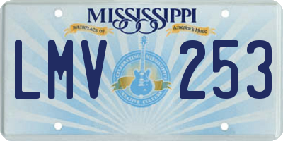 MS license plate LMV253