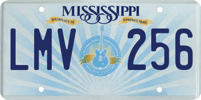MS license plate LMV256
