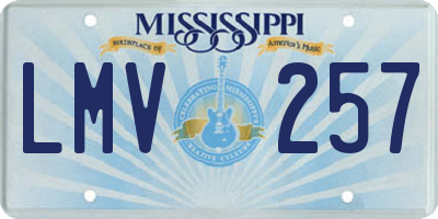 MS license plate LMV257