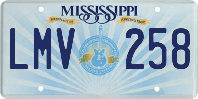 MS license plate LMV258