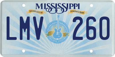 MS license plate LMV260