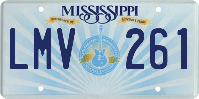 MS license plate LMV261