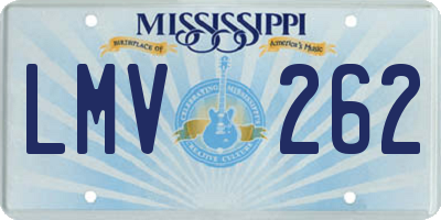 MS license plate LMV262