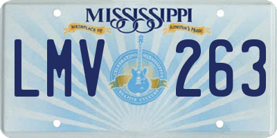 MS license plate LMV263