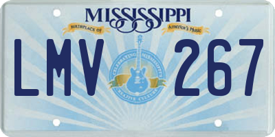 MS license plate LMV267