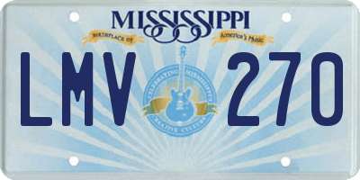 MS license plate LMV270