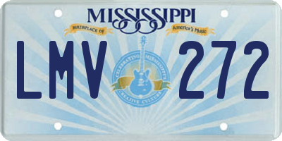 MS license plate LMV272