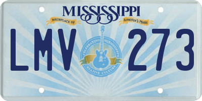 MS license plate LMV273
