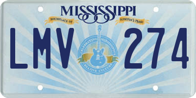 MS license plate LMV274
