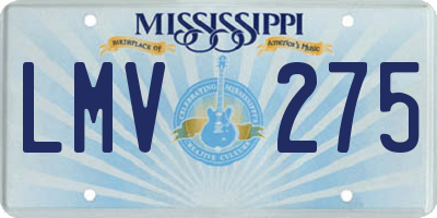 MS license plate LMV275