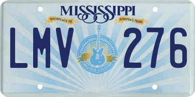 MS license plate LMV276