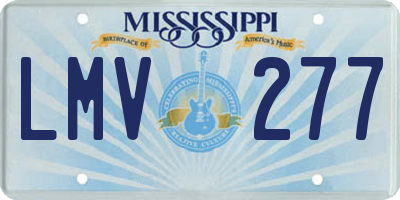 MS license plate LMV277
