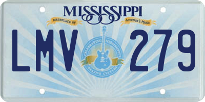 MS license plate LMV279
