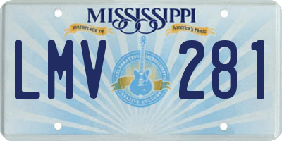 MS license plate LMV281