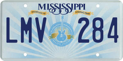 MS license plate LMV284