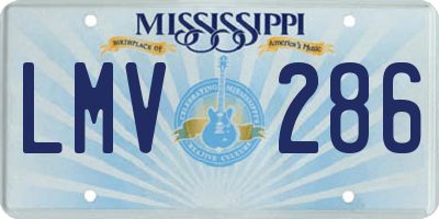 MS license plate LMV286