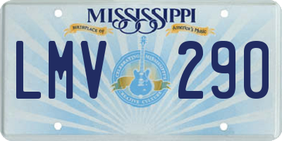 MS license plate LMV290