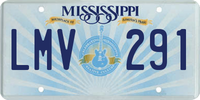 MS license plate LMV291