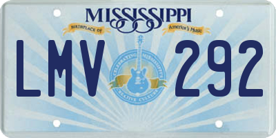 MS license plate LMV292