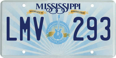 MS license plate LMV293