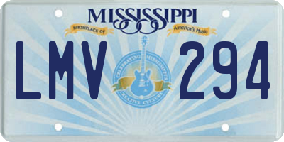 MS license plate LMV294