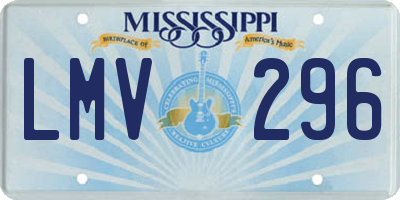 MS license plate LMV296