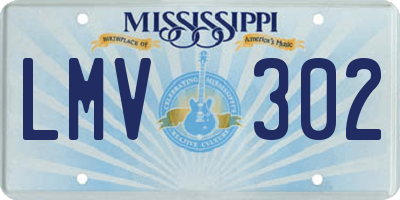 MS license plate LMV302