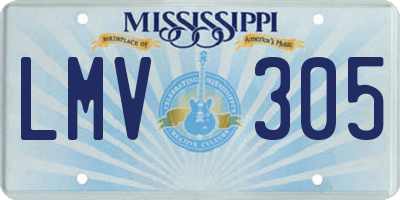 MS license plate LMV305