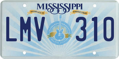 MS license plate LMV310