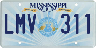 MS license plate LMV311