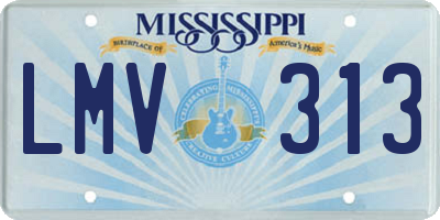 MS license plate LMV313