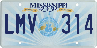 MS license plate LMV314
