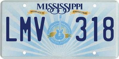 MS license plate LMV318