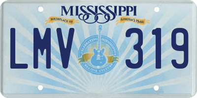 MS license plate LMV319