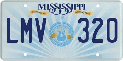 MS license plate LMV320