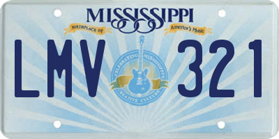 MS license plate LMV321