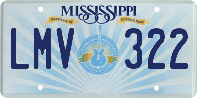 MS license plate LMV322