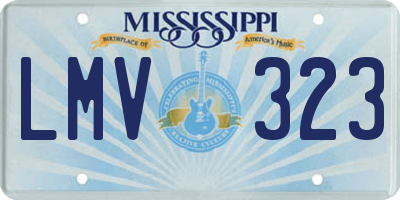 MS license plate LMV323
