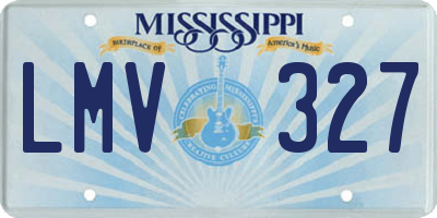 MS license plate LMV327