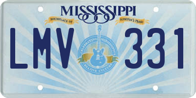 MS license plate LMV331
