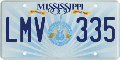 MS license plate LMV335