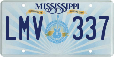 MS license plate LMV337