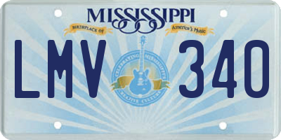 MS license plate LMV340