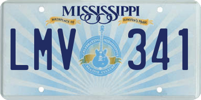 MS license plate LMV341