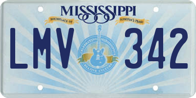 MS license plate LMV342