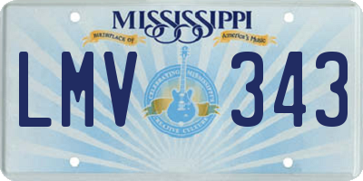 MS license plate LMV343